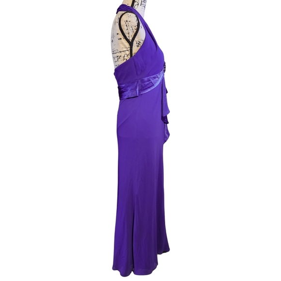 Patra Purple Blue Halter Evening Dress - Picture 7 of 12